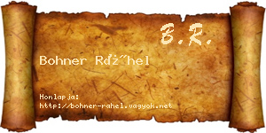 Bohner Ráhel névjegykártya